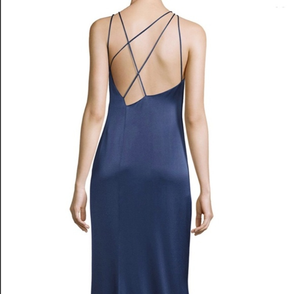 Halston Heritage Satin Gown with Strappy Back
